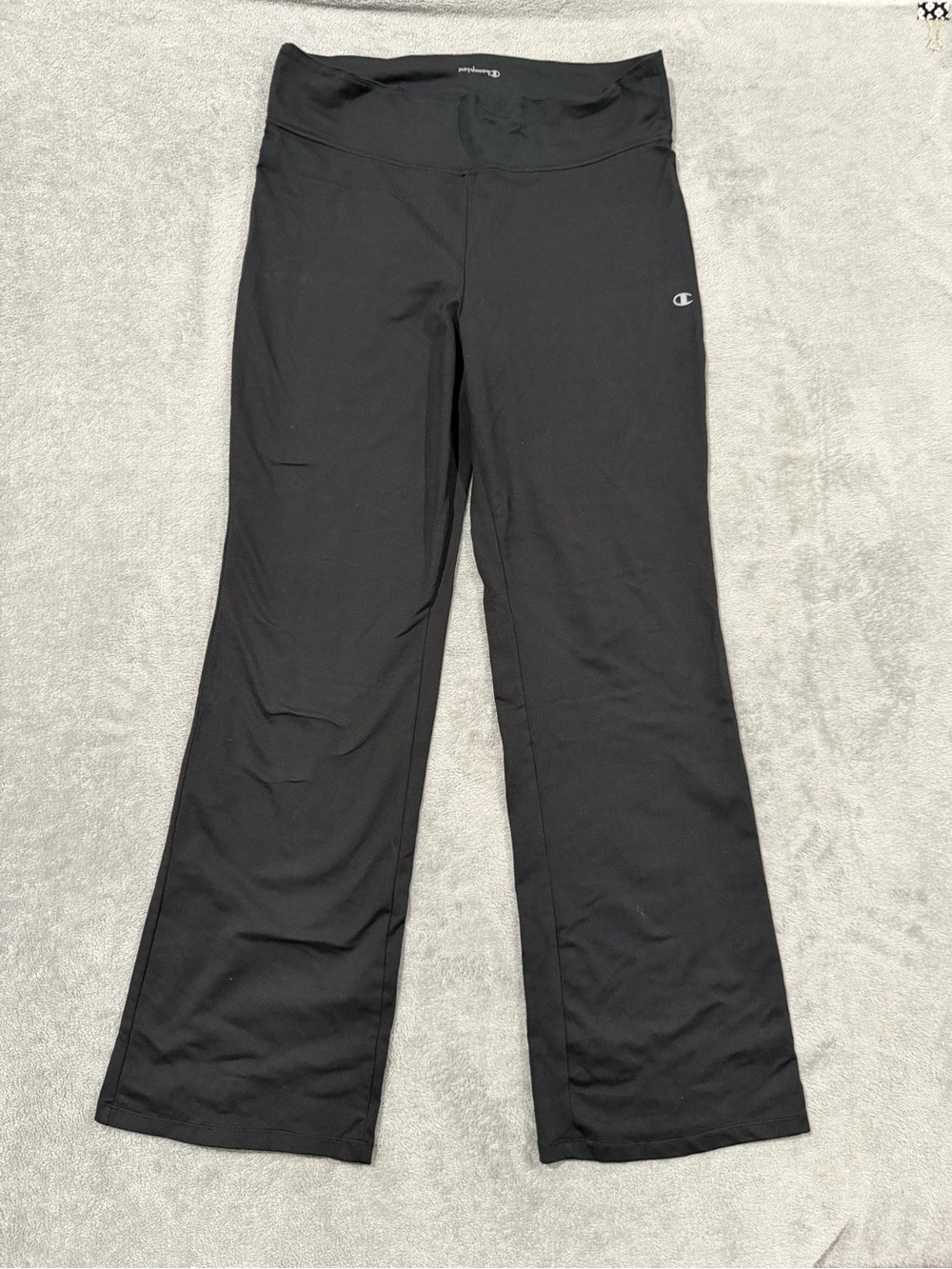 Champion Women’s XL Black Athletic Yoga Pants Flare Leg Stretch Workout Activewe